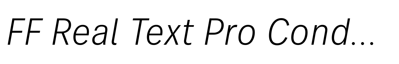 FF Real Text Pro Condensed Light Oblique
